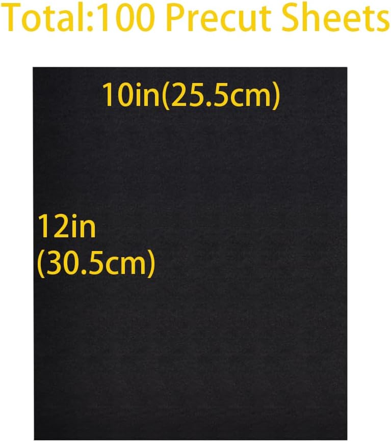 Seneme Black Cut Away Embroidery Stabilizer 10"x12" 100 Precut Sheets, 2.5oz Medium Weight Cut Away Stabilizer for Embroidery Backing for Machine Embroidery and Hand Sewing - Fits 5"x7" Hoops - Image 2